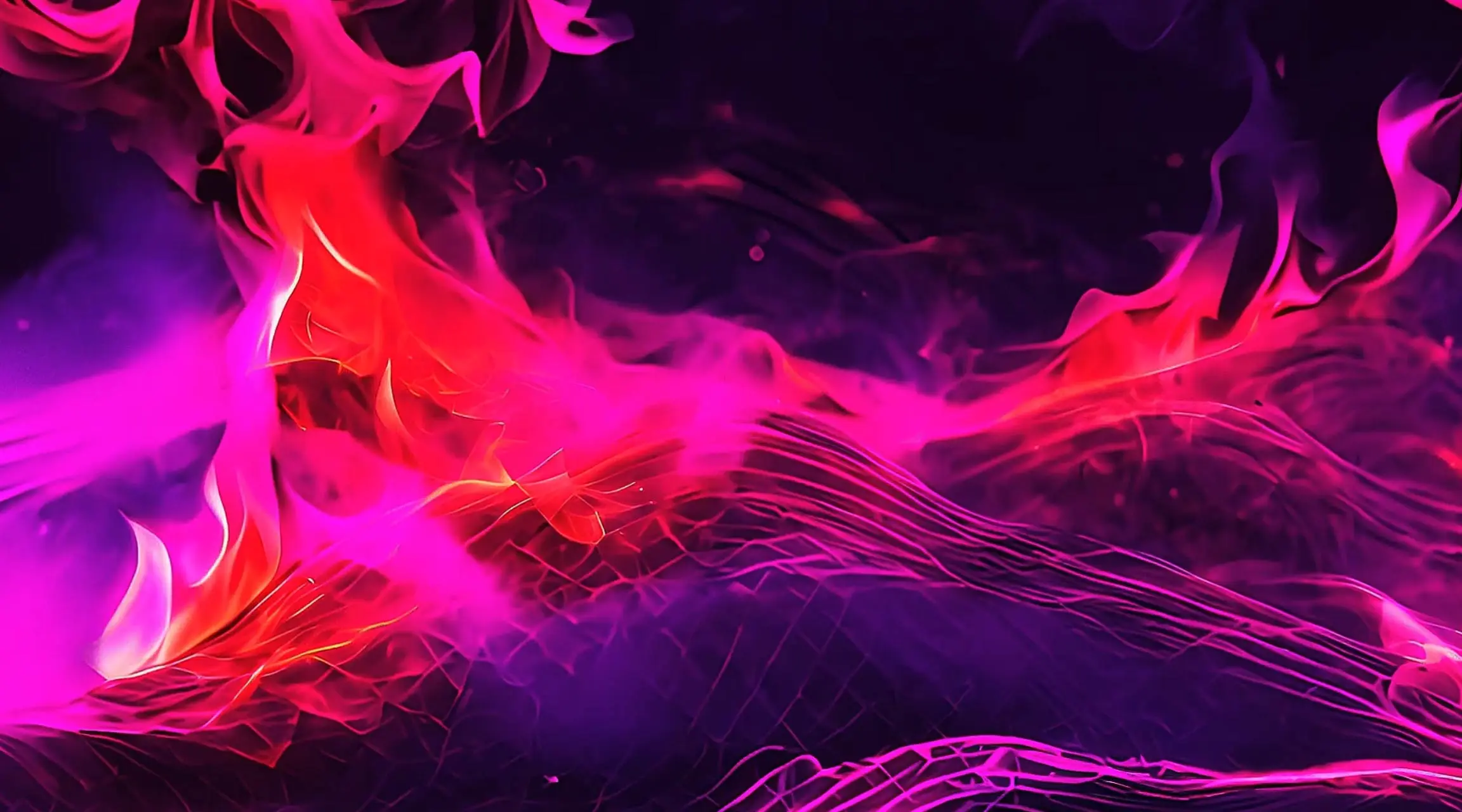 Neon Pink and Red Flowing Abstract Creative Design